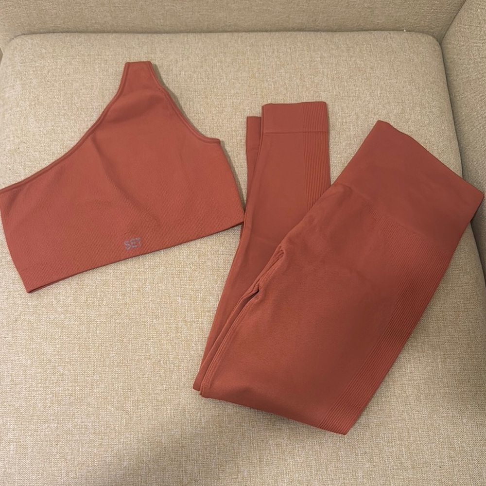 SET Active Burnt Orange Sports Bra + Legging Set